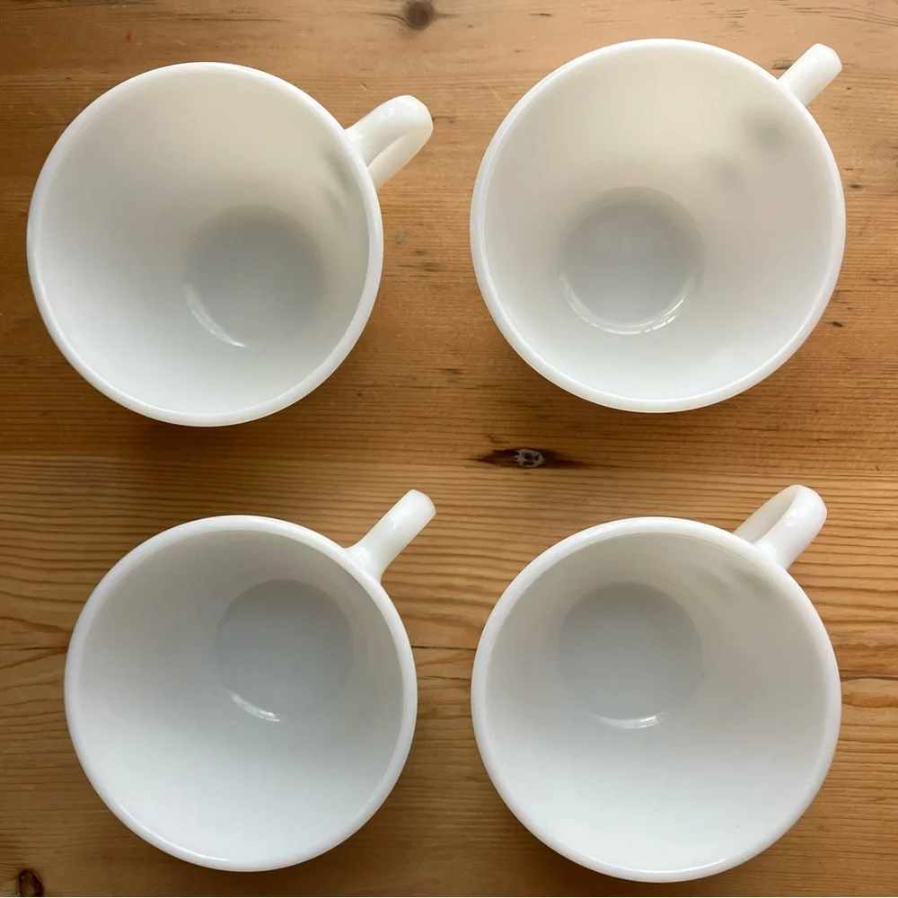 Vintage Corning Pyrex 8 ounce C-Handle Tea Cups or Coffee Cups Set of Four